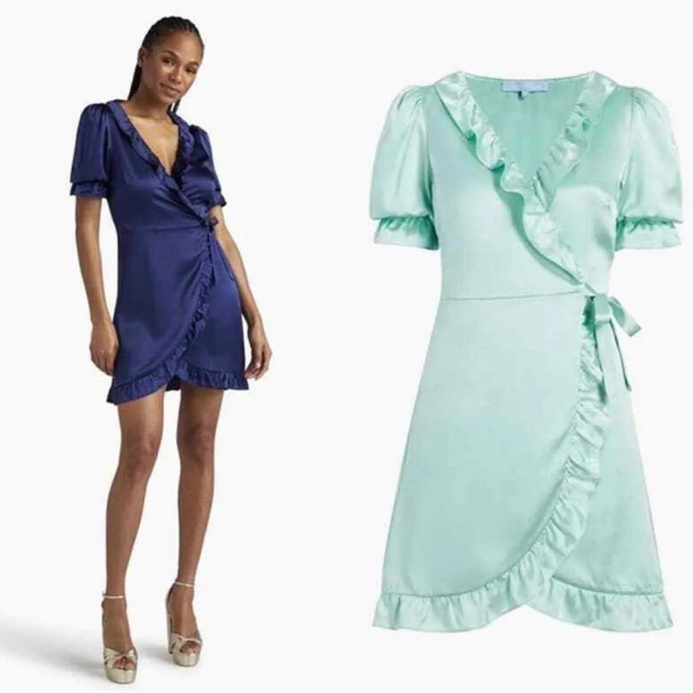 Hill house wrap mini silk dress